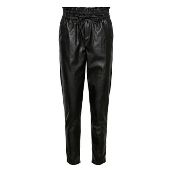 VERO Moda VM Eva High Rise Paperbag Faux Leather Pants - Picture 1 of 12